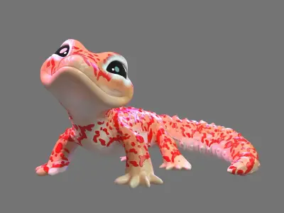 Cute Smiling Gecko 3D model