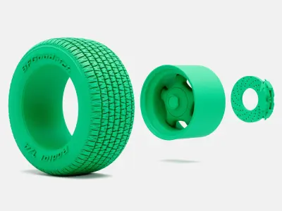 15x10 American Racing Hammer Wheel BFGoodrich Radial TA Tire 3D print model