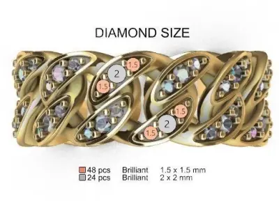 CUBAN RING SIZE 10 USA 3D print model