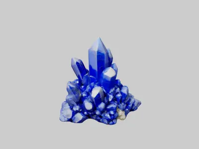 Lapislazuli Crystal Cluster Low-poly 3D model