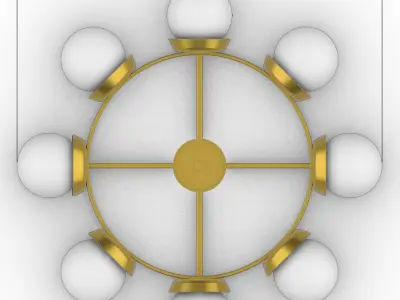 EZIO 54 inch ROUND GLOBE CHANDELIER 3D model