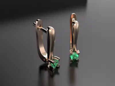 Big diamond earrings  3D print model