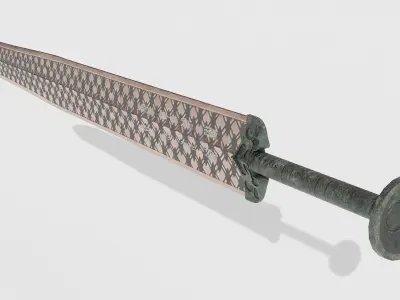 Yue Wang Gou Jian Sword Ancient Sword Bronze Weapon 3D model