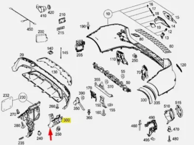 MERCEDES-BENZ GLE W166 REAR LEFT BUMPER BRACKET 3D print model