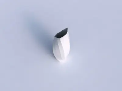 Vase twisted bent hexagon with bands 3D print model