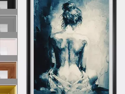 Art Frams 15- abstract naked woman Love art 3D model