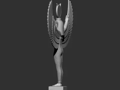 Egyptian Goddess Isis wings statue  3D Printable model 3D print model