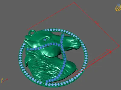 Horse Pendant Silver Gold Platinum Luxury Jewelry 3DM model 3D print model