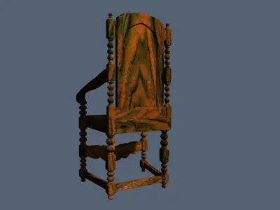 Antique Jacobean Armchair 3D model