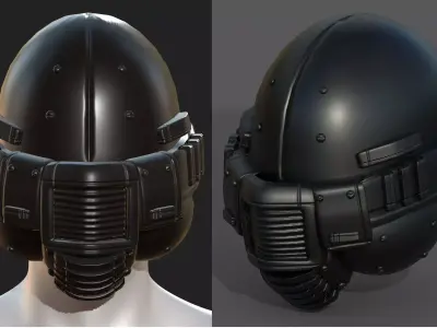 Helmet plastic mask Helmet plastic mask  Low-poly 3D model