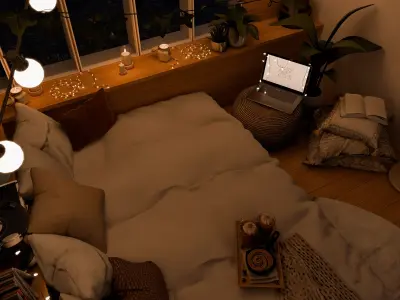 Cozy Nook 6 Blender Scene 3D model