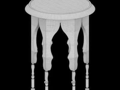 Moroccan round side table 3D model