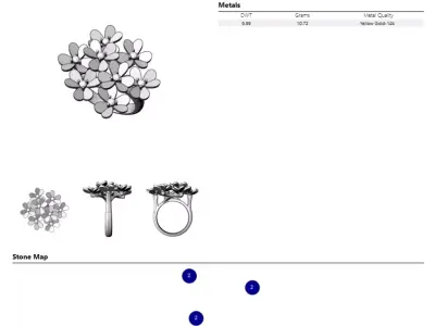 Ring Clover Frivole  - 8 flowers 3D print model