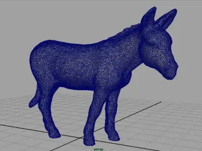 Realistic Donkey Low-poly 3D model
