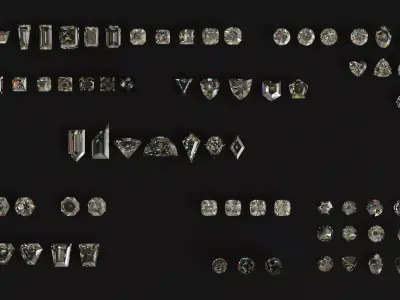 Diamonds Low-poly 3D model