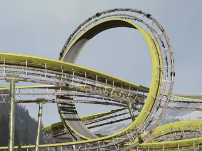 Acrobatic Track Low-poly 3D model