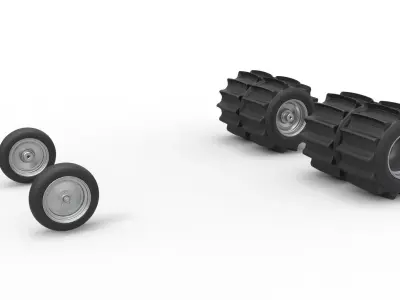 Wheel Set of Vintage Funny Car Sand drag racing Scale 1 to 25 3D print model