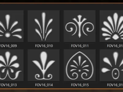 115 Greek ornament 3Dmodel brush and alpha vol 16 3D model