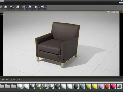 MolteniC Francine Chair UE4 Low-poly 3D model
