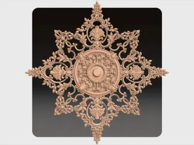 Carved round decor for cnc 42 3D model