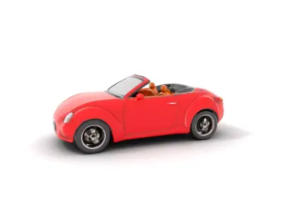 Classic Red Convertible model pack Low-poly 3D model