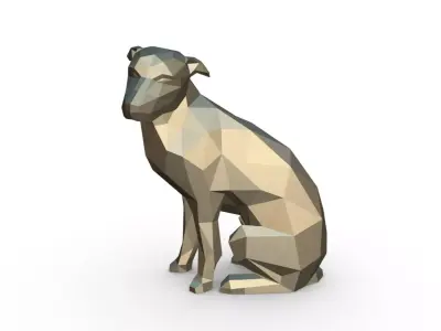 vira lata low poly 3D print model