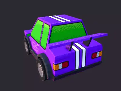 Low Poly Cartoon Race Car 3D model