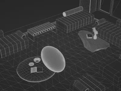 Furniture interior set 3D model