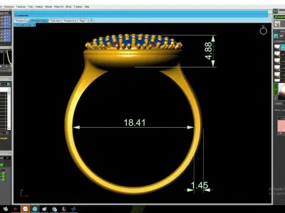 Luxury Oval Pave Diamond Ring for Women 3130 3D print model