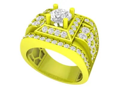 7056 luxury korean diamond men ring 3D print model