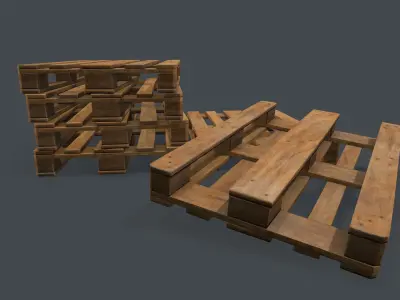 Wooden Pallet GameReady Free low-poly 3D model