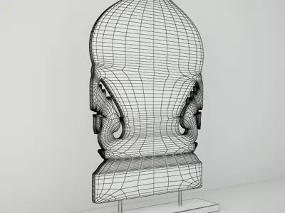 19th Century Thai Wood Carving 2 3D model