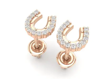 AV 627 Diamond Ladies Horse Shoe Earrings 3D print model