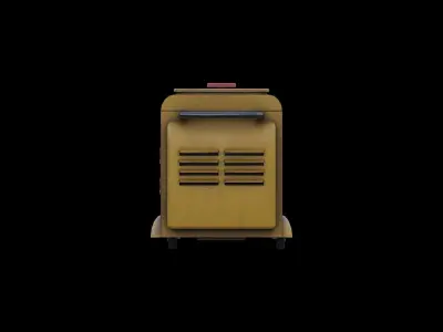Industrial Power Generator Low-poly 3D model