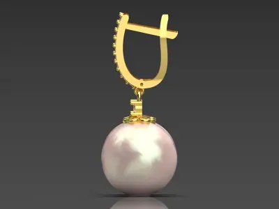 luxury pearl earring pe0021 3D print model