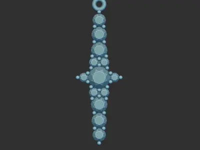 Vertical Stair Stepping Gemstone Pendant 3dModel Stl File 3D print model