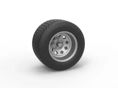 Wheel of Vintage Dirt race car V3 Scale 1 to 25 3D print model