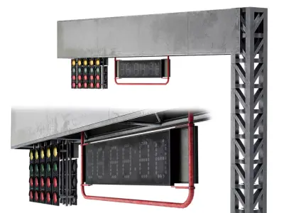 Starting Lights Car Race Low-poly 3D model