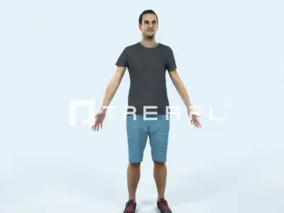 Jest 01J Animated Rigged Summer Casual Man Low-poly 3D model