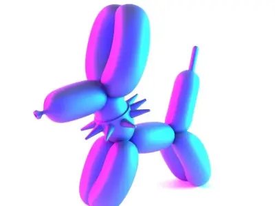 Punk Doberman Dog Balloon Decoration Props Second Life toy 3D print model