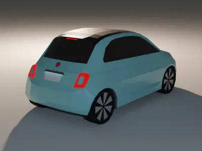Low Poly Fiat 500 Low-poly 3D model