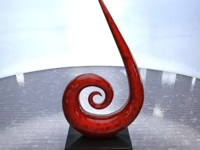 Abstract red flame home decoration 3D model