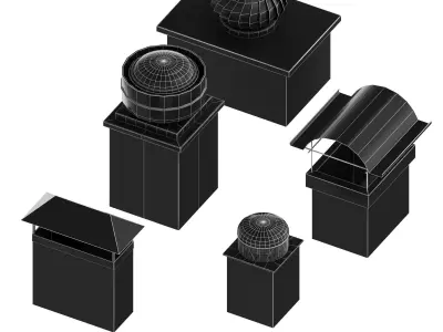 Chimney Ventilations Low-poly 3D model