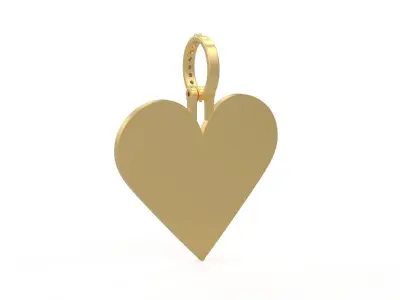 Model 1127 Playing Cards Hearts Iced Out Pendant Large 40mm 3D print model