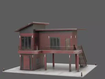 Modern Elevated House 3D model