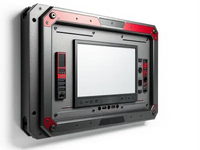 Futuristic Wall Frame with Modular Ports model pack Low-poly 3D model