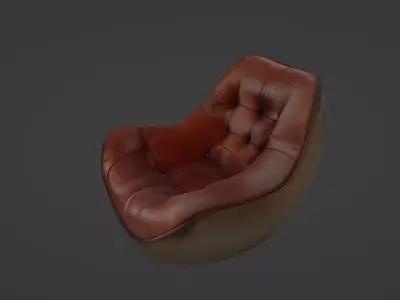 Modern Soft Leather Armchair - Luxurious Lounge Design 3D model