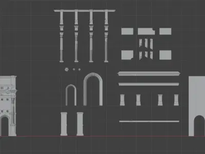 Ancient Roman Triumphal Arch High Quality 3D Model 3D model