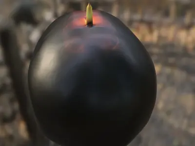 Burning Skull Candle 3D model