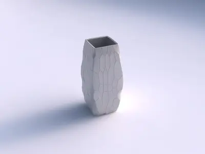 Vase rectangle with fine organic cells 3D print model